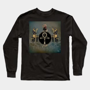 Anubis the egyptian god and snake Long Sleeve T-Shirt